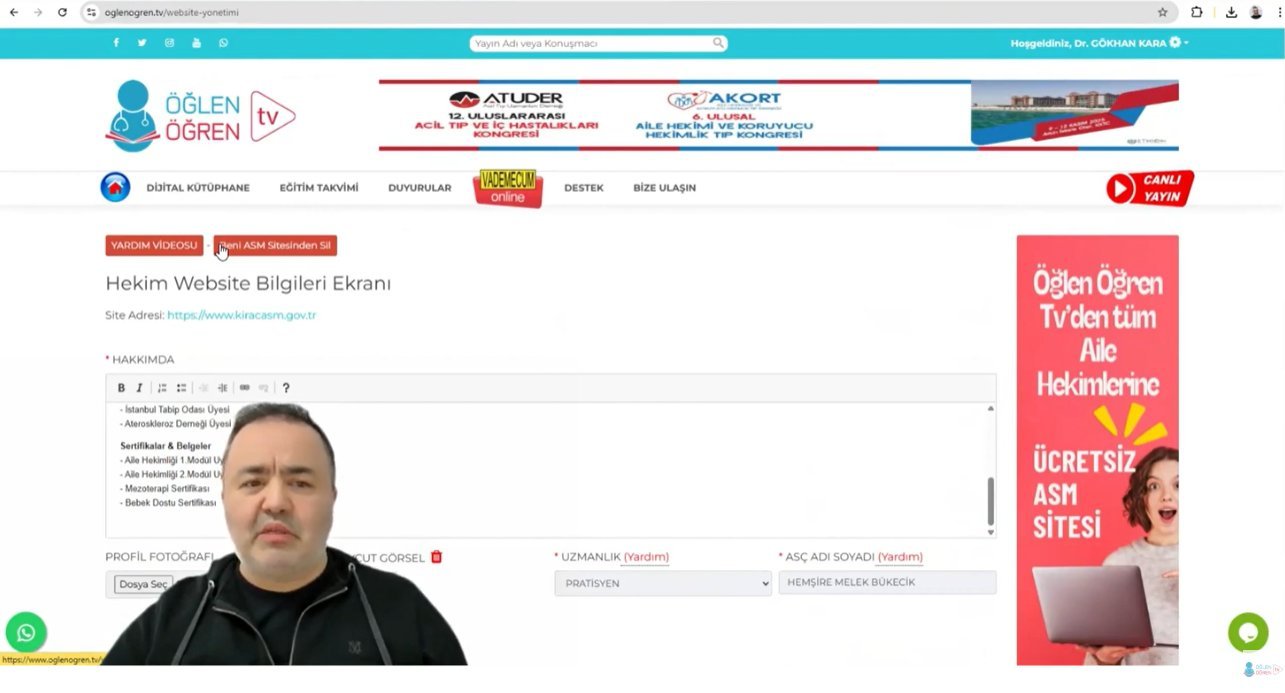 ASM Web Sitesinden Hekim Adının Çıkarılması